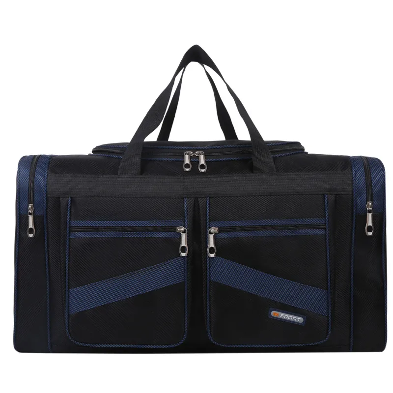 Men Casual Sports Color-Block Foldable Large Capacity Duffle Bag