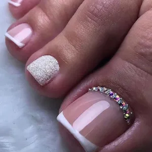 Simple Shining Full Armor Rhinestone Glitter Manicure Pieces Toe Nails Short Wearable
