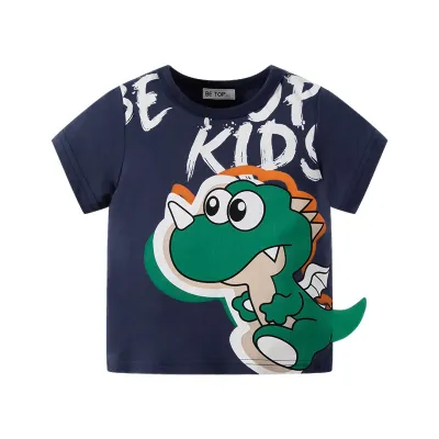 Kids Toddler Boys Casual Cute Cartoon Dinosaur Print Short Sleeve Crewneck T-Shirt