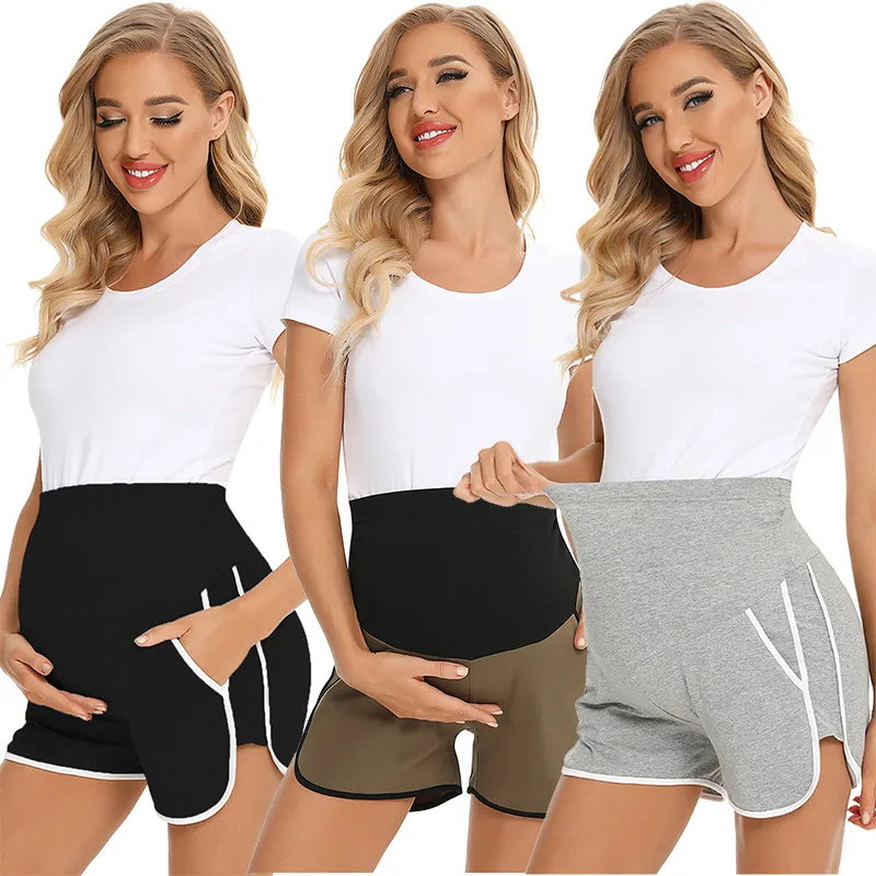 Pregnant Women Casual High Waist Belly Bilateral Split Shorts