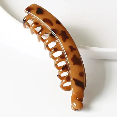Women Fashion Simple Vertical Banana Clip Plastic Resin Hair Accessory