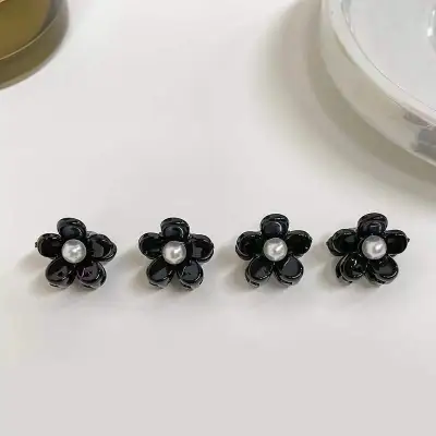 Women Simple Fashion Mini Pearl Floral Hair Claws