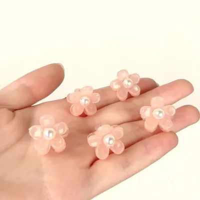 Women Simple Fashion Mini Pearl Floral Hair Claws