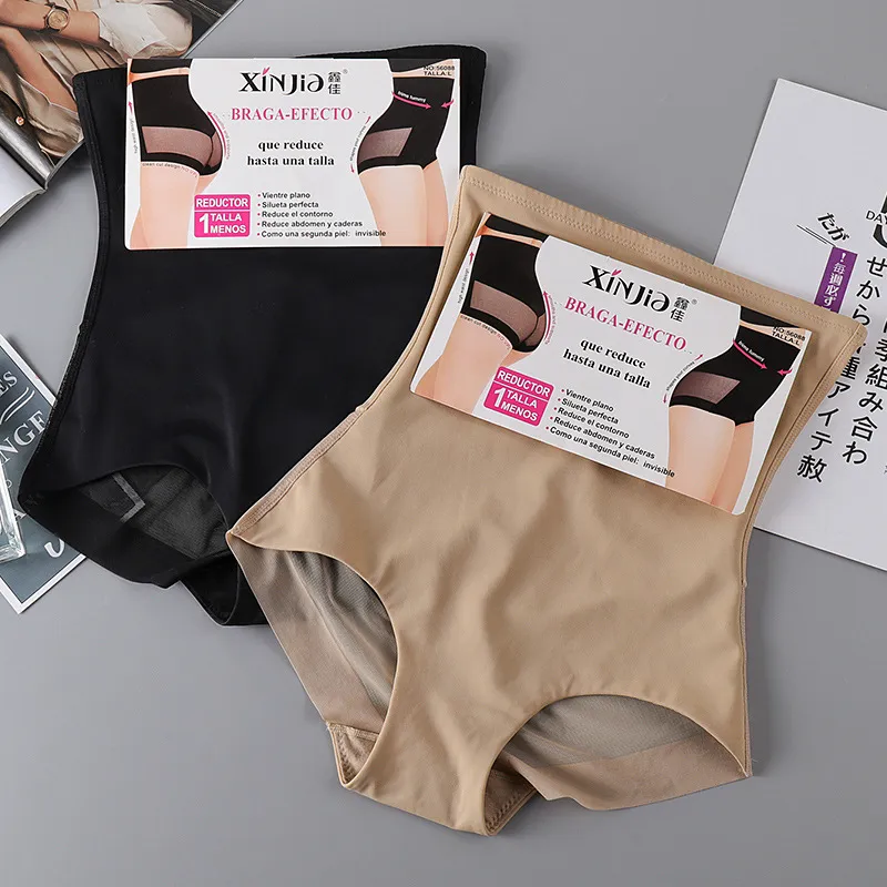 Women Simple Ice Silk Mesh Breathable High Waist Belly Shaping Pants
