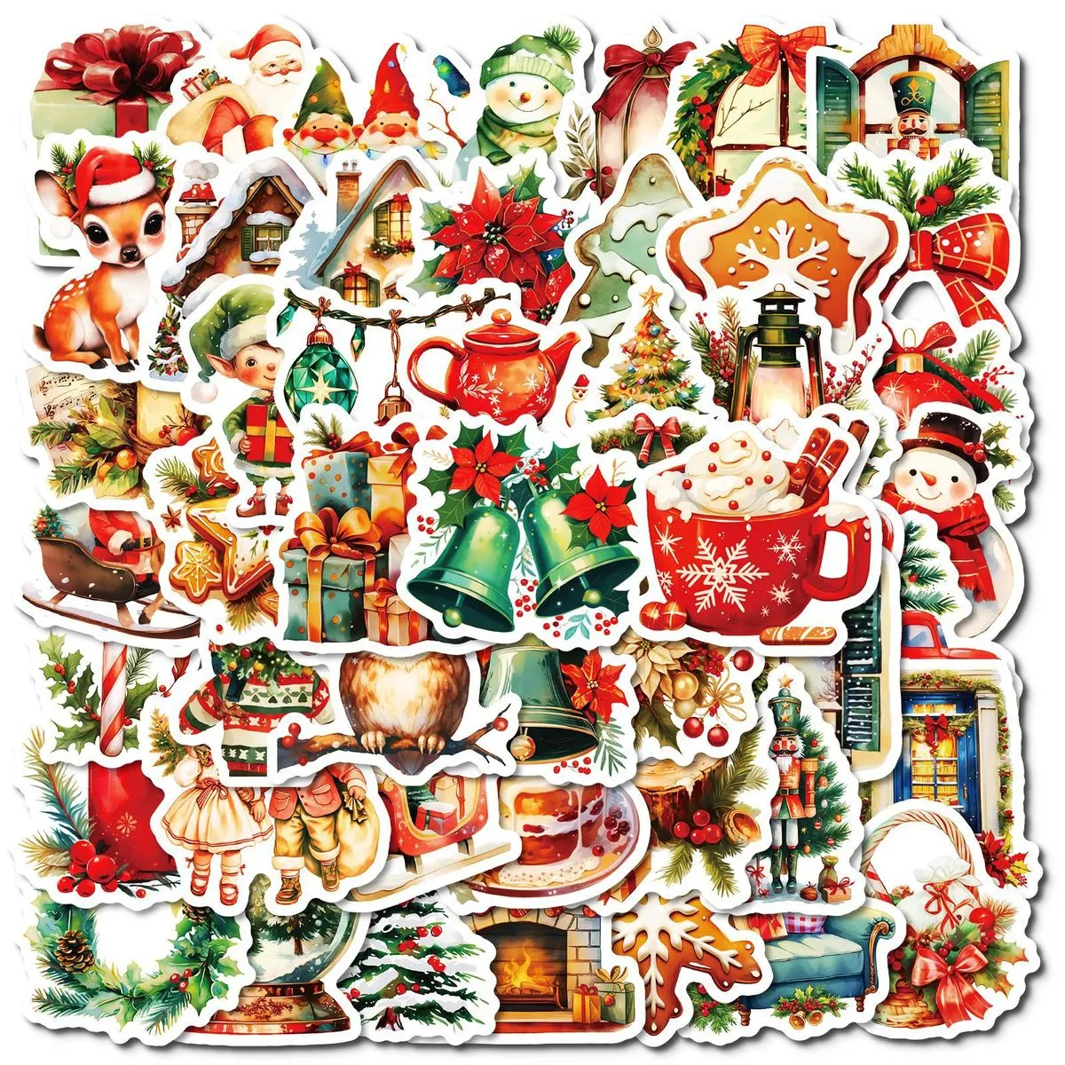 50 Christmas Tree Water Cup Computer Waterproof Graffiti Stickers Norse Wind