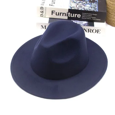 Vintage Style Solid Color Top Hat For Men Women Polyester Fedora