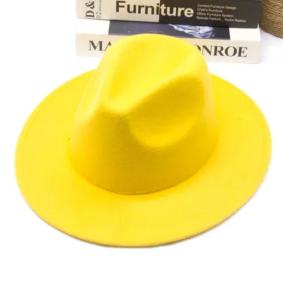 Vintage Style Solid Color Top Hat For Men Women Polyester Fedora