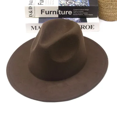 Vintage Style Solid Color Top Hat For Men Women Polyester Fedora