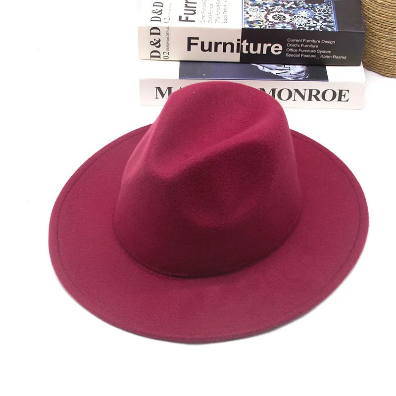 Vintage Style Solid Color Top Hat For Men Women Polyester Fedora