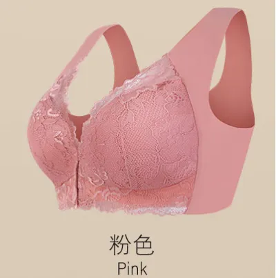 Front Buckle Plus Size Lace Bra Full Cup