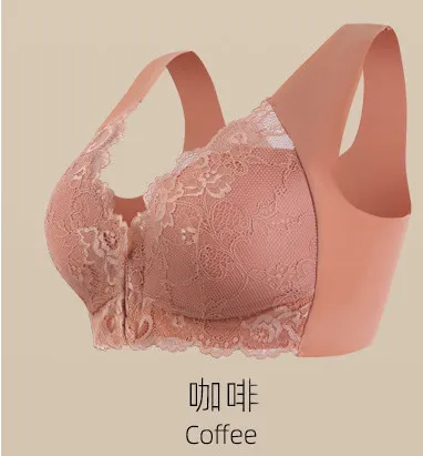 Front Buckle Plus Size Lace Bra Full Cup