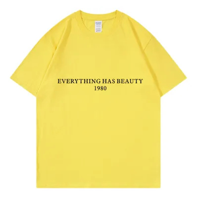 Everything Has Beauty 1980 Women Cartoon Street Hipster Pure Cotton Short Sleeve T-Shirt