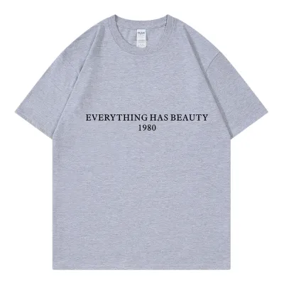 Everything Has Beauty 1980 Women Cartoon Street Hipster Pure Cotton Short Sleeve T-Shirt