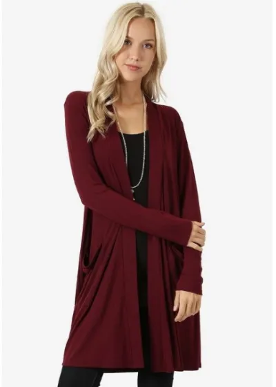 Women Casual Slim Fit Midi Coat Cardigan Pullover