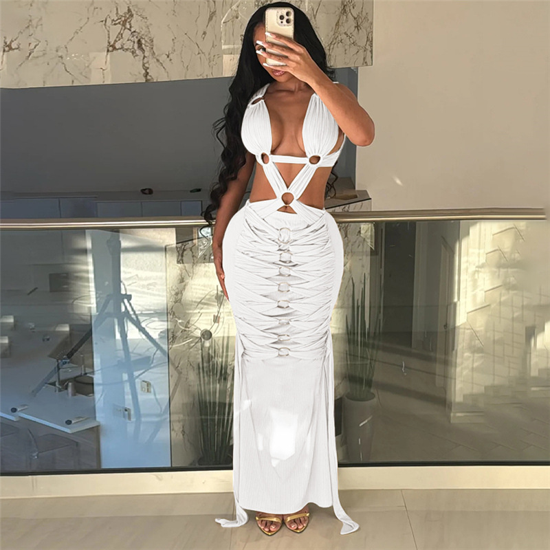 Wholesale Summer Women Fashion Sexy Hollow Hole Lace-Up Slim
