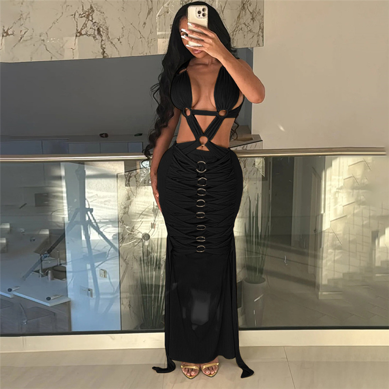 Wholesale Summer Women Fashion Sexy Hollow Hole Lace-Up Slim