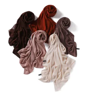 Women Simple Solid Color Pearl Chiffon Scarf Long Fashion Commuter 1.8M
