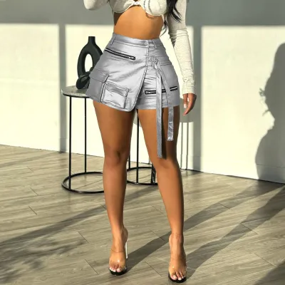 Women Summer Fashion High Stretch Irregular Multi-Pocket Cargo Shorts