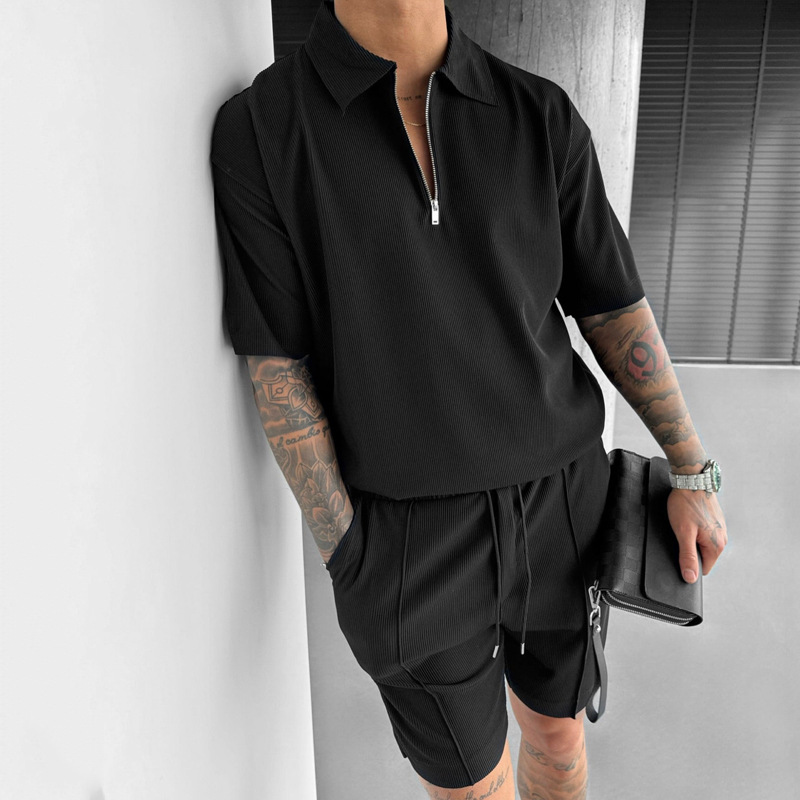 Wholesale Men Fashion Casual Basic Solid Color Short Sleeve
