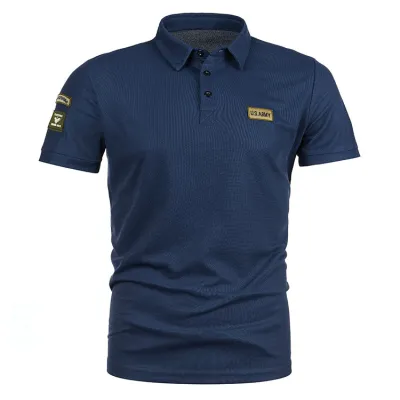 Men Fashion Casual Basic Plus Size Slim Fit Short Sleeve Lapel POLO Shirt