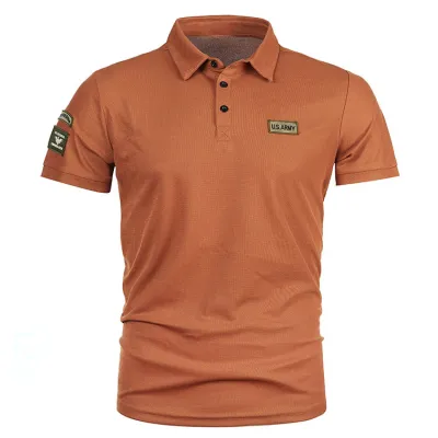Men Fashion Casual Basic Plus Size Slim Fit Short Sleeve Lapel POLO Shirt