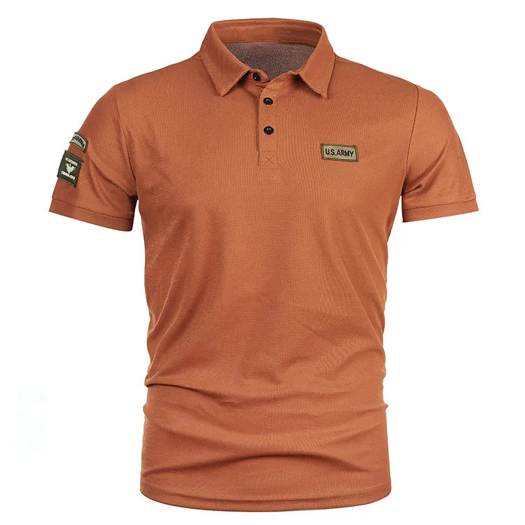 Men Fashion Casual Basic Plus Size Slim Fit Short Sleeve Lapel POLO Shirt