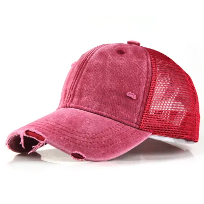 Fashion Solid Color Dome Cap With Mesh Breathable Holes