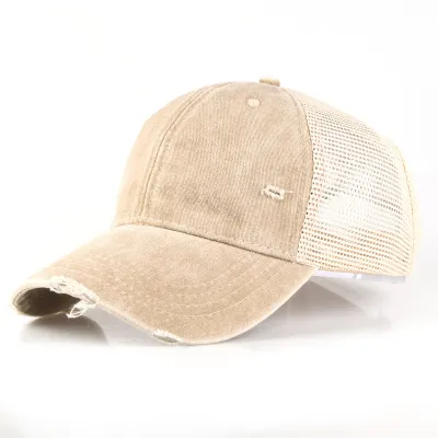 Fashion Solid Color Dome Cap With Mesh Breathable Holes