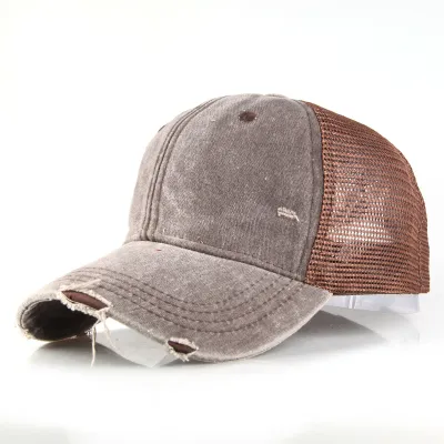 Fashion Solid Color Dome Cap With Mesh Breathable Holes