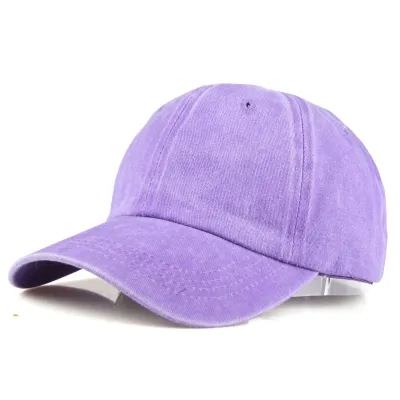 Vintage Casual Solid Color Cotton Baseball Cap Dome