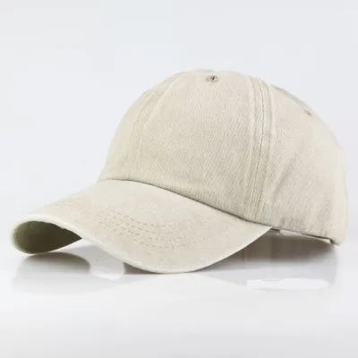 Vintage Casual Solid Color Cotton Baseball Cap Dome