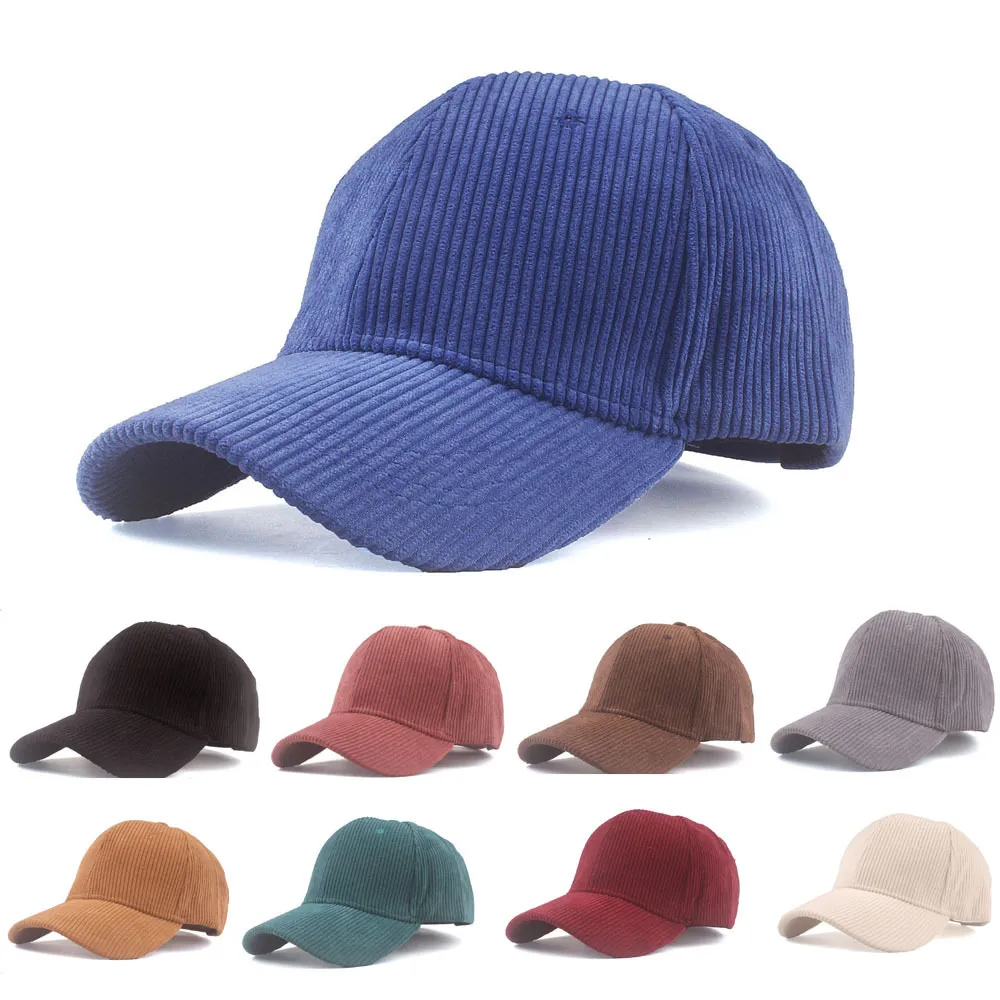 Casual Simple Solid Color Corduroy Baseball Cap