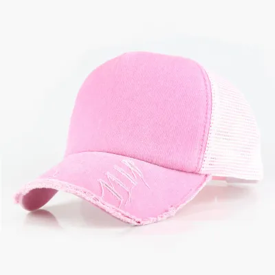Casual Solid Color Mesh Breathable Baseball Cap Dome Cotton Blend Fresh Sweet