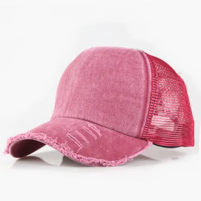 Casual Solid Color Mesh Breathable Baseball Cap Dome Cotton Blend Fresh Sweet