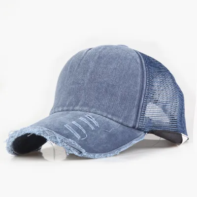 Casual Solid Color Mesh Breathable Baseball Cap Dome Cotton Blend Fresh Sweet