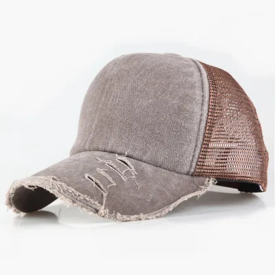 Casual Solid Color Mesh Breathable Baseball Cap Dome Cotton Blend Fresh Sweet