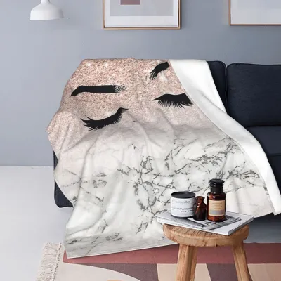 70*100cm Evil Eye Blanket Custom Cartoon Eyelashes 3D Digital Printing Flannel Throw
