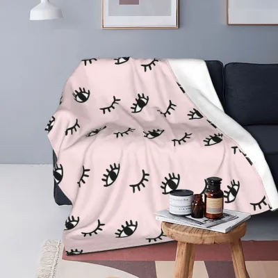 70*100cm Evil Eye Blanket Custom Cartoon Eyelashes 3D Digital Printing Flannel Throw