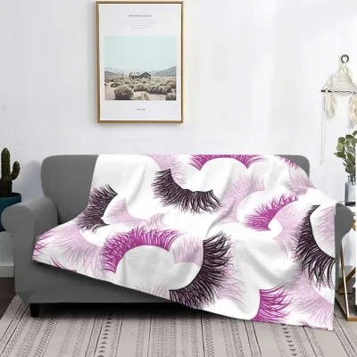 70*100cm Evil Eye Blanket Custom Cartoon Eyelashes 3D Digital Printing Flannel Throw
