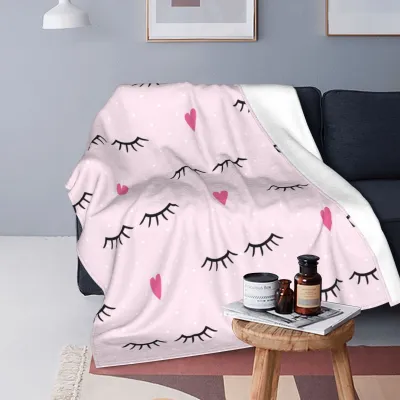 70*100cm Evil Eye Blanket Custom Cartoon Eyelashes 3D Digital Printing Flannel Throw
