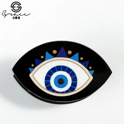 Evil Eye Black Acrylic Print Hair Clip Claw Hair Accessories Women Natural Fresh Sweet