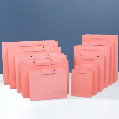 Simple Solid Color Thickened Shopping Portable Gift Bag 10pcs-Bag