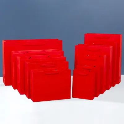 Simple Solid Color Thickened Shopping Portable Gift Bag 10pcs-Bag