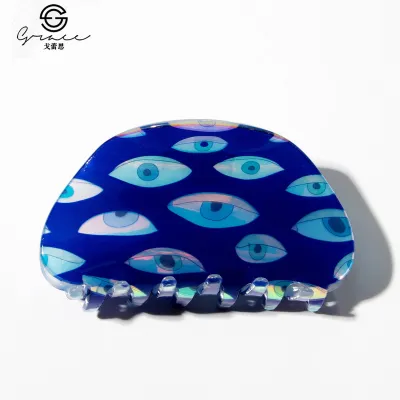 Blue Series Evil Eye Hairpin Hair Claw Jewelry Hair Accessories Women's Fresh Sweet Style