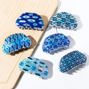 Blue Series Evil Eye Hairpin Hair Claw Jewelry Hair Accessories Women's Fresh Sweet Style
