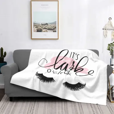 70X100cm Eyelash Knitted Cartoon Evil Eye Flannel Blanket for Home