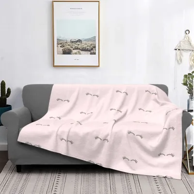 70X100cm Eyelash Knitted Cartoon Evil Eye Flannel Blanket for Home