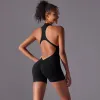 6660 Shorts Zip Jumpsuit-Black