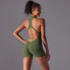 6660 Shorts Zip Jumpsuit-Olive