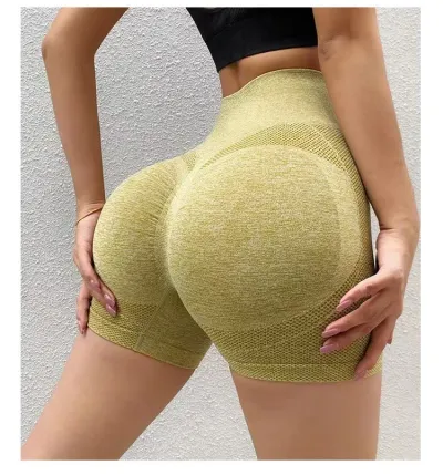 Women High Waist Elastic Yoga Shorts Hip-Lifting Sports